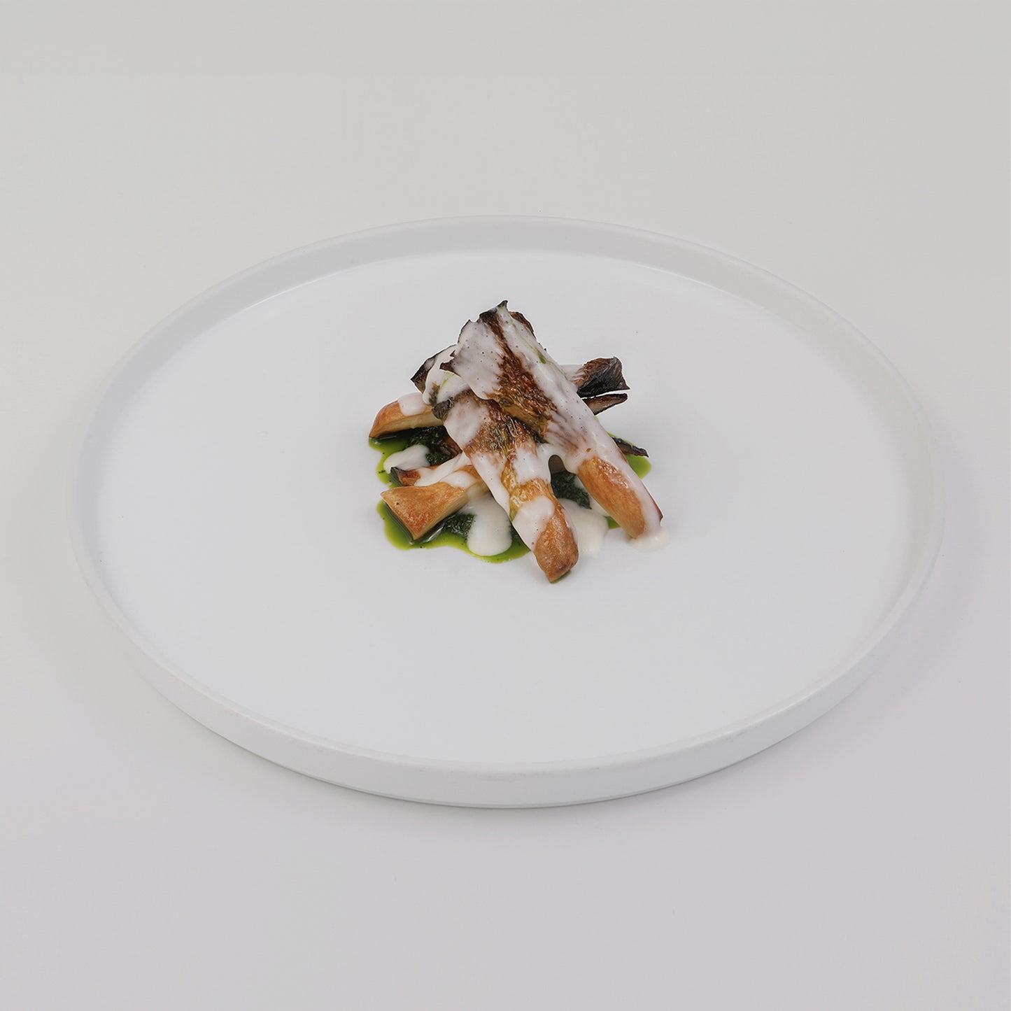Seared mushrooms, meuniere sauce, parsley oil