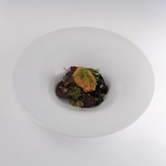 Bittersweet turnip and its leaves, fried goat’s cheese, dill