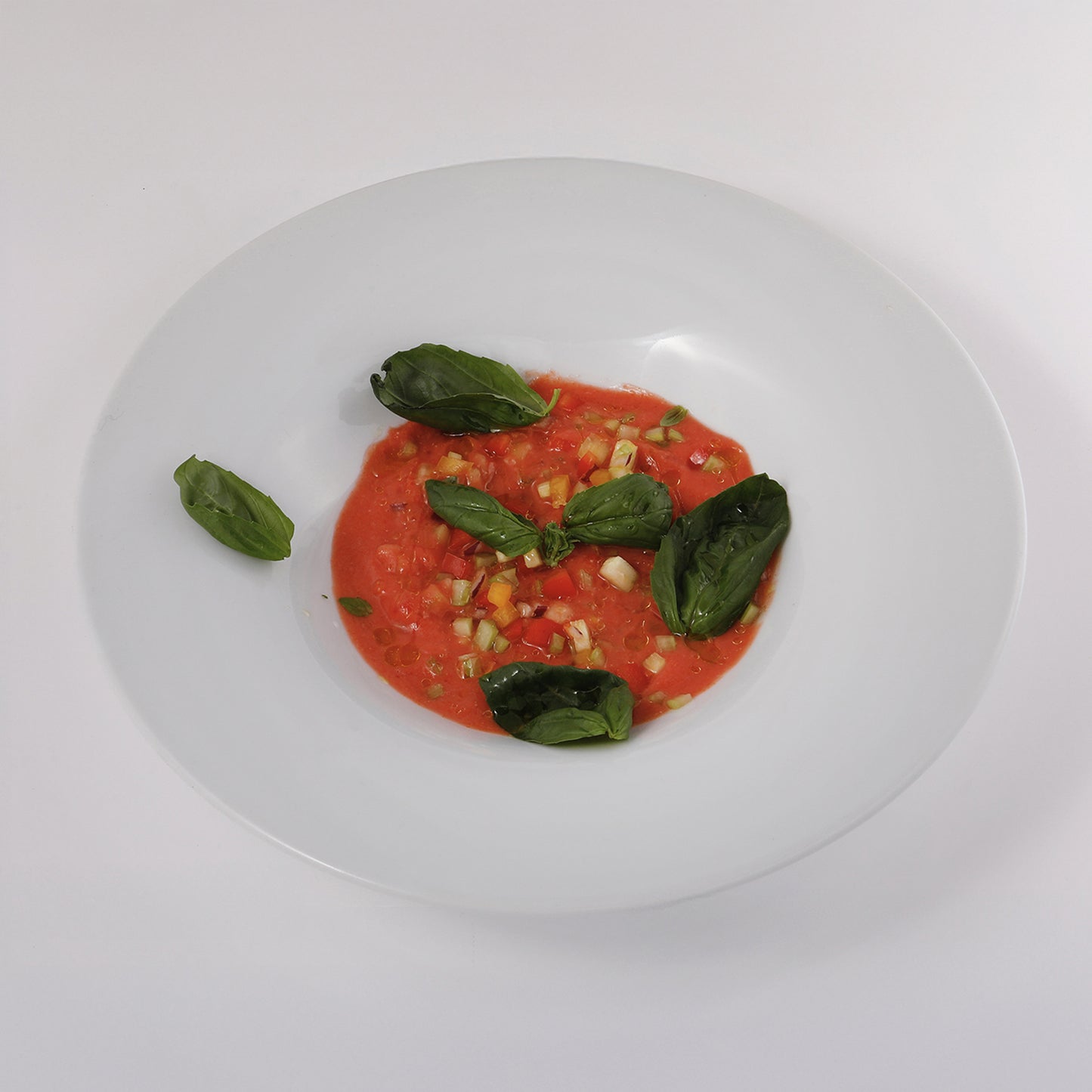 Tomato Gazpacho shot, crispy veg